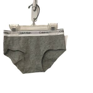 NWT Calvin Klein Kids Gray wide waist band boyshort Hipster Underwear Size Small